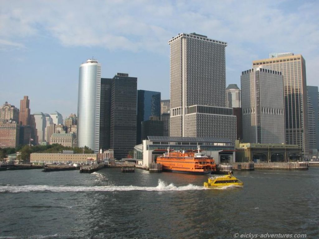 Blick auf Manhatten von der Staten Island Ferry
